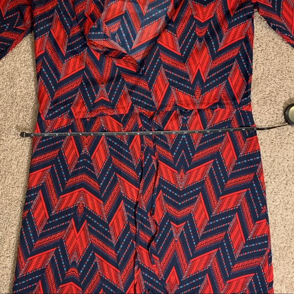 Anthropology Maeve Red and Blue Geo Dress - Picture 7 of 8